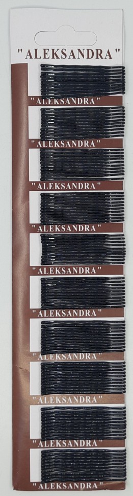 Невидимки "Aleksandra" Чёрные 4.5 см. 100 штук на Листе  (ТВ-2641)