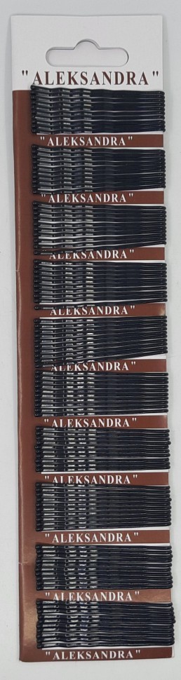 Невидимки "Aleksandra" Чёрные 5 см. 100 штук на Листе  (ТВ-2640)