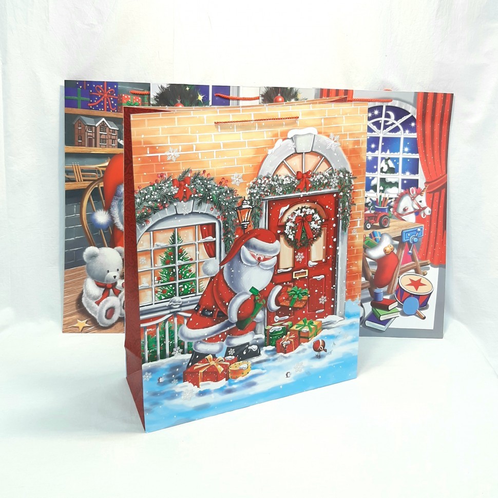 Пакет Подарочный  НОВЫЙ ГОД Дед Мороз с Подарками  (41,5*53*15,5)  (YM-S-1265-XL-4) (ТВ-2527)