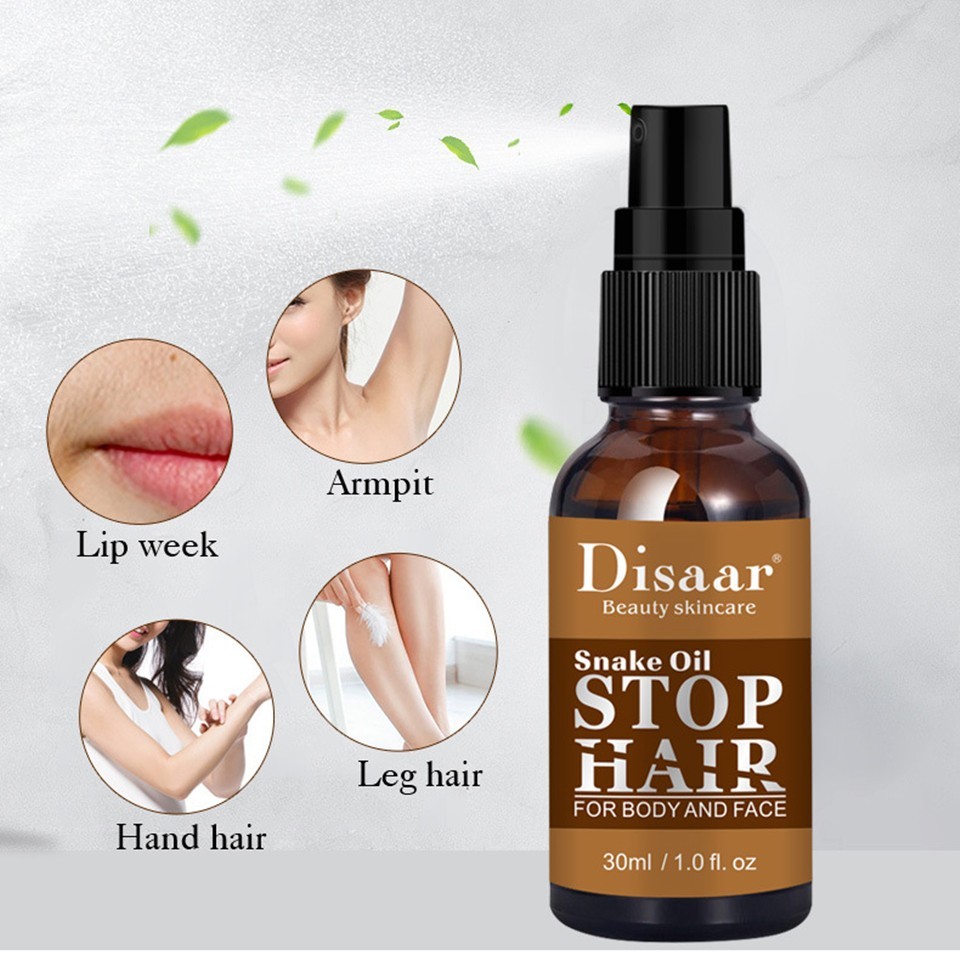 DISAAR  Сыворотка - Спрей для лица и тела STOP HAIR Snake Oil замедляющая рост волос ЗМЕИНЫЙ ЖИР  30мл  (DS-51962)