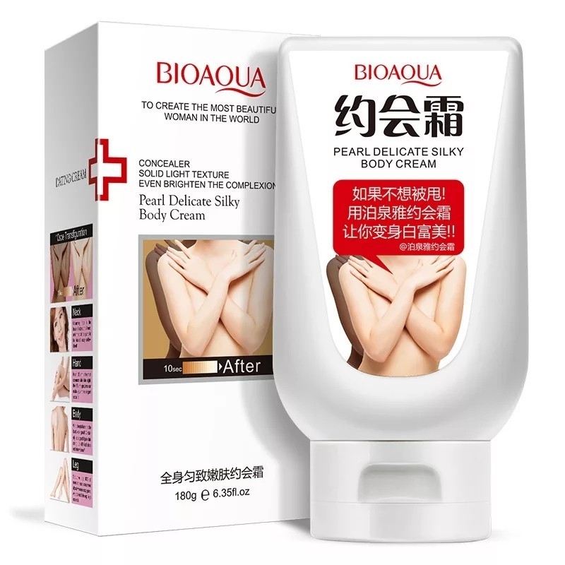 BIOAQUA  Крем - Консилер для лица и тела Pearl Delicate Silky "DATING Cream" Осветляющий Сияющий  180г  (BQY-2362)""