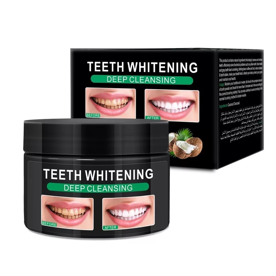 PEI MEI  Зубная порошок Teeth Whitening COCONUT CHARCOAL Отбеливающий КОКОСОВЫЙ Уголь  60мл  (PM-6902)
