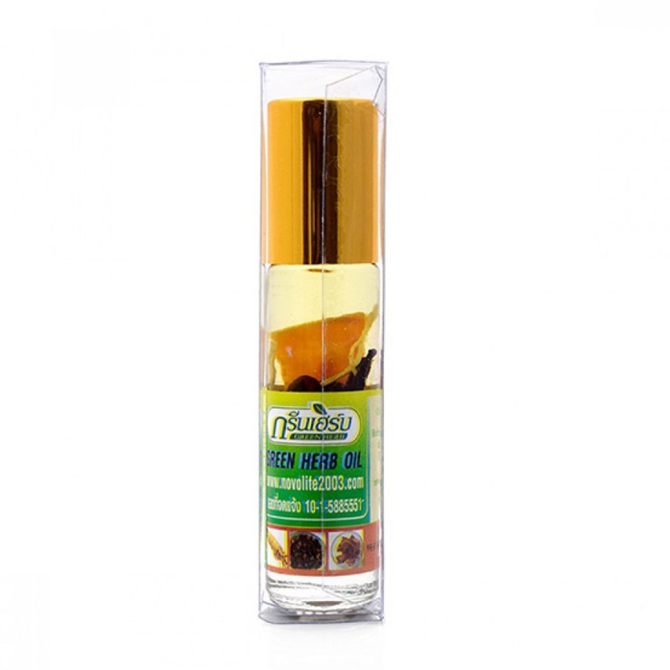 GREEN HERB  Бальзам - масло GREEN HERB OIL Ginseng Root роликовый ингалятор с экстрактом ЖЕНЬШЕНЯ  10г