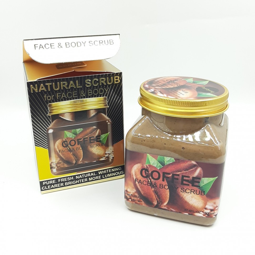 WOKALI  Скраб для лица и тела Natural Scrub COFFEE (КОФЕ)  500мл  (WKL-693)