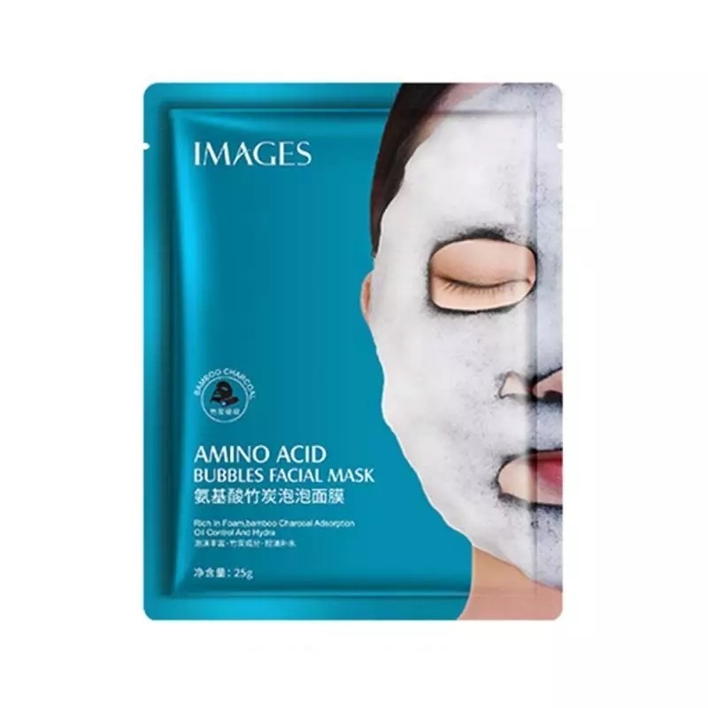 IMAGES  Маска - муляж для лица Bubbles AMINO ACID Bamboo Charcoal Кислородная Пузырьковая  25г  (XXM29688)