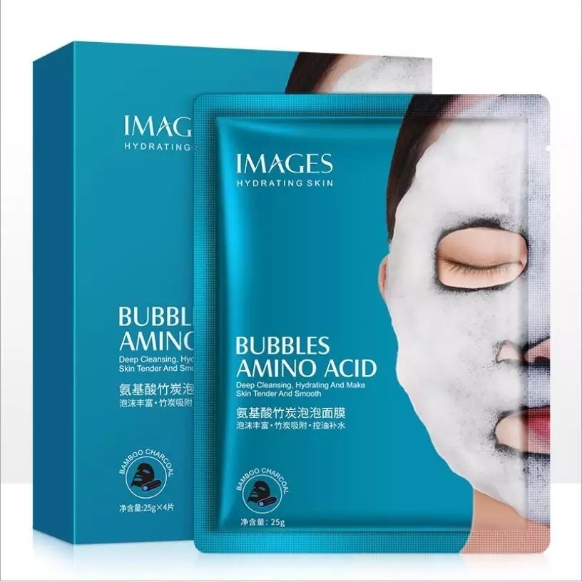 IMAGES  Маска - муляж для лица Bubbles AMINO ACID Bamboo Charcoal Кислородная Пузырьковая  25г  (XXM29688)