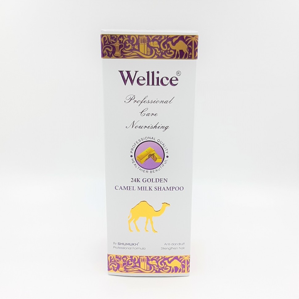 WELLICE  Шампунь Camel Milk 24K GOLDEN против перхоти с аминокислотами Верблюжье Молоко и ЗОЛОТО 24К  520г  (B-178-04)