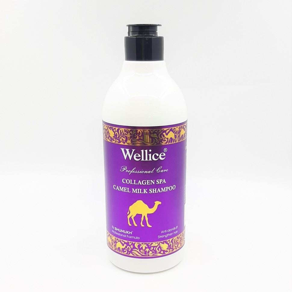 WELLICE  Шампунь Camel Milk COLLAGEN SPA против перхоти, увлажняющий Верблюжье Молоко и КОЛЛАГЕН  520г  (B-178-03)