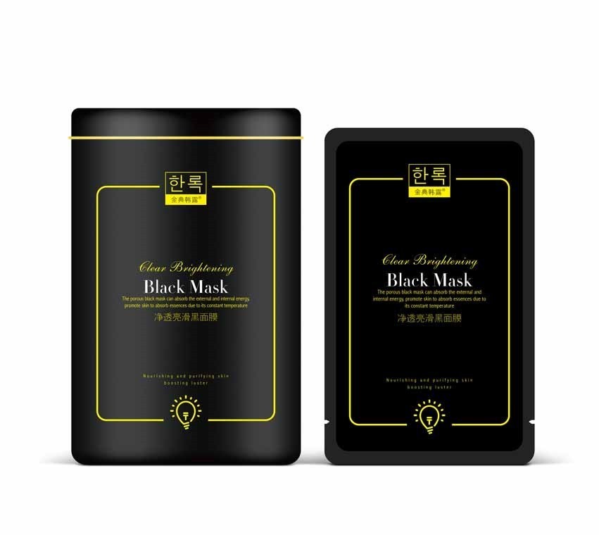 YOUXI  Маска - Муляж для лица BLACK MASK Clear Brightening Очищающая, придающая сияние (банка)  30мл * 10  (J-2047)