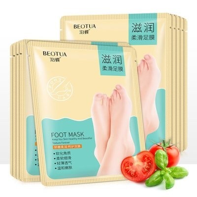 BEOTUA  Маска - Носочки для Ног FOOT MASK Увлажняющая, Разглаживающая ТОМАТ  35г  (BD-03589)