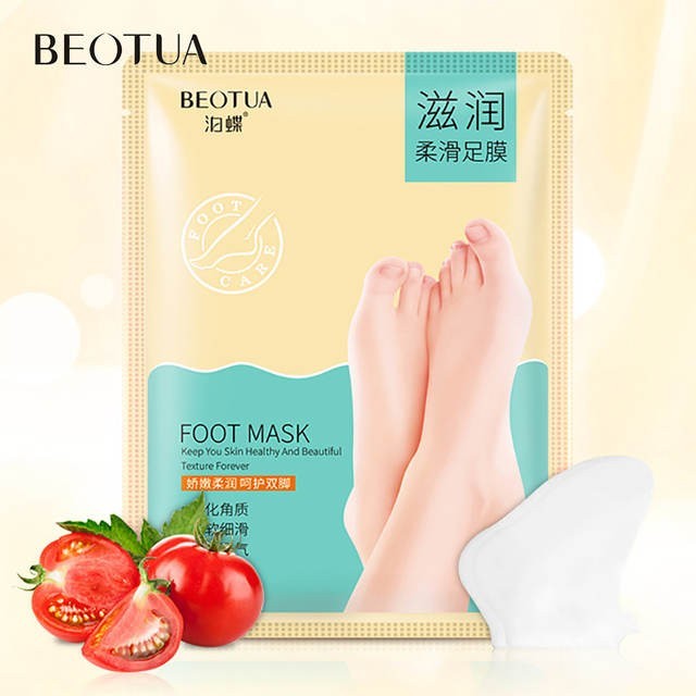 BEOTUA  Маска - Носочки для Ног FOOT MASK Увлажняющая, Разглаживающая ТОМАТ  35г  (BD-03589)