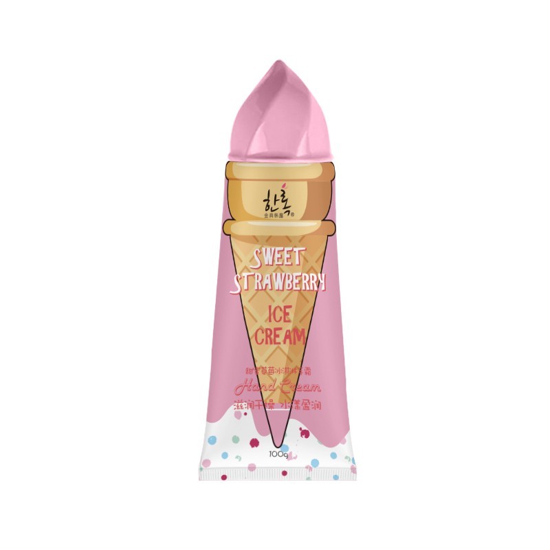 YOUXI  Крем для рук ICE CREAM Sweet STRAWBERRY Клубничное Мороженое  100г  (J-3026)