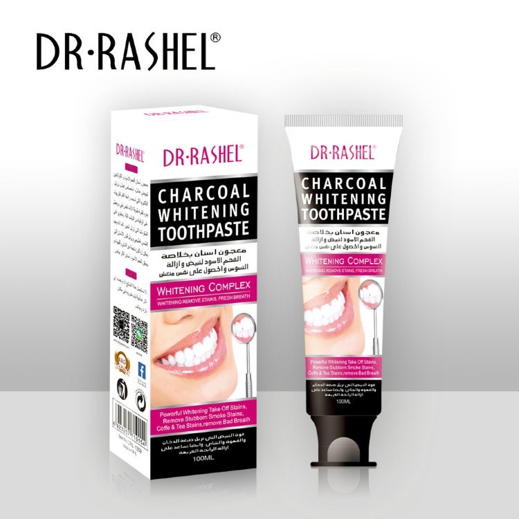 DR.RASHEL  Зубная паста CHARCOAL WHITENING Отбеливающая БАМБУКОВЫЙ УГОЛЬ  100мл  (DRL-1359)